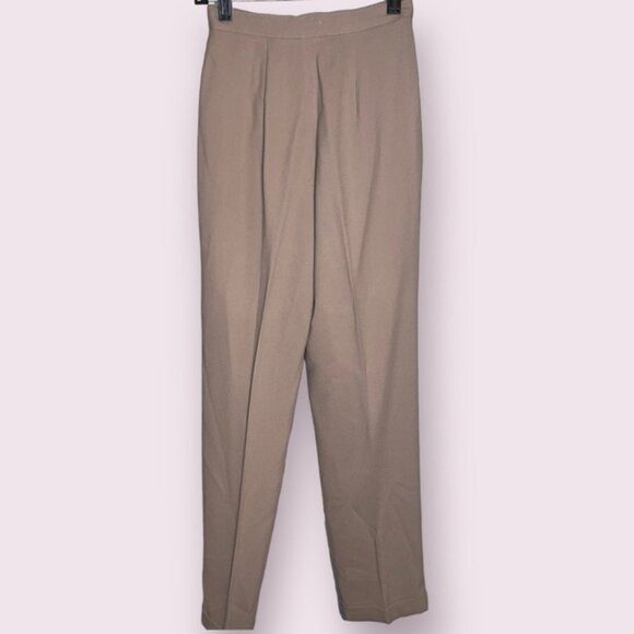Vintage Saville Suit Slacks - Classic Cream Tailored Trousers, Size 2P - Picture 4 of 5